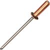 JIANDAXIN Rivetti ciechi con estremità chiusa, 50 pezzi, Ø 3,2 x 6,5 mm, testa a cupola in rame con mandrino in acciaio inossidabile, rivetti pop sigillati