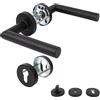 APECS Maniglia rotonda per porta di casa e porte della stanza, in acciaio inox 201, nero opaco, maniglie per porte interne, accessori per rosette, modello L, H-0204-BLM PZ