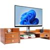 HINOPY Supporto per monitor, scrivania rialzata con 3 cassetti, 2 chiavi e supporto per cellulare, 48 × 20 × 13,5 cm, supporto per monitor computer, supporto in legno per schermo PC/laptop/TV, fino a 5 kg