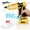 cimsfcor Pistola per colla a caldo senza fili per DeWalt, 20 V, 100 W, a doppia potenza, con 30 bastoncini per pistola per colla da 11 mm, per fai da te (senza batteria)