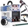 Reboot 130A Saldatrice 7-in-1 MIG e Taglio Plasma con Display Digitale - Gas MIG/Filo Animato/Stick/Lift TIG/Alluminio con Pistola Bobina, Doppia Tensione 120/240V per Officina e Riparazioni Auto