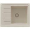 PRIMAGRAN Lavello da Cucina Tutto Beige 55x44cm, Lavandino in Granito a 1 vasca + Sifone Classico, Lavabo da Cucina Incasso al Mobile 45cm - Copenhagen Easy S010