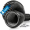 Hon&Guan 100mm X 2,5m Tubo Flexible de Salida, 4 Strati Resistente al Calore Tubo Flexible de Aluminio con 2 Abrazaderas Acero per Cappa Aspirante Cucina, Aire Acondicionado, Secadora, Nero