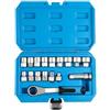 Eawfgtuw Set di chiavi a cricchetto cave, 17 pezzi, in acciaio al cromo vanadio, con bussole da 10 mm-24 mm, per bulloni lunghi, riparazione automobilistica e manutenzione macchine