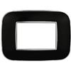 A2ZWORLD Placca Ovale In Plastica, Da 3 Moduli Posti, Compatibile Con Bticino Axolute (Nero)