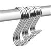 CLKE 30 ganci a S, in acciaio inox, ganci da appendere, ganci da cucina, gancio doppio, 3 misure, gancio per cucina, giardino, camera da letto, guardaroba, bagno (argento