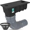 Millto Pozzetto Di Scarico Per Grondaia 110 mm Raccoglitore Pluviale Da Giardino Apribile Innesto Tubo Pluviale Pozzetto Di Ispezione Con Griglia Tubo Flessibile 340‑400 Nero