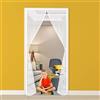 TTMLED porta con zanzariera magnetica, 135x225cm Rete Fine Porte veranda porte a soffietto da interno Resistente Traspirante Tenda Rete Anti Zanzare Insetti terrazze exterior tenda (Bianco)