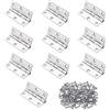 Butyeak Cerniere Pieghevoli, Cerniere in Acciaio Inox, 10 PCS Cerniere per Legno, Cerniere per Mobili Ante, Cerniere per Porta in Acciaio Inox, Perni per Porta, con 62 Viti per Piccole Porte Finestre Armadi