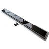 Bernstein Canalina doccia GL01 - scarico doccia in vetro nero - per docce walk-in - lunghezze specificate, Lunghezza:800mm