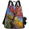 Nexawaveo Zaino antifurto da donna, alla moda, da viaggio, borsa a tracolla, Albero Rosso Giallo