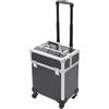 Goddlgjik Valigetta cosmetica in PVC con 4 ruote e 2 cassetti, grande capacità, trolley multifunzione con serratura a combinazione, 34 x 24 x 41 cm