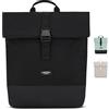 LARKSON Zaino Donna Uomo Nero - Tammo - Borsa per PC Portale, Lavoro, Università e Viaggio - Rolltop Leggero - Impermeabile