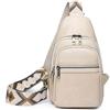 Eysee Sling Bag, borsa a tracolla da donna in pelle PU, borsa a tracolla per sport, piccolo marsupio elegante, bianco