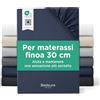 Bedsure Lenzuolo con Angoli 160x200cm - Microfibra Oeko-TEX Fino a 30cm per Letto a Molle e Materassi Spessi, Traspirante e Asciugatura Rapida per l'estate, Lenzuolo Telo con Elastico, Blu Marino