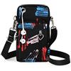 Aucuu Borsa a Tracolla da Donna in Nylon, Mini Borsa a Tracolla con Cinghie Regolabili Staccabili, Fascia da Braccio per Cellulare con Porta Cuffie per Cellulari Sotto i 7"