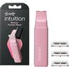 Wilkinson Sword Intuition Beauty - Rasoio tascabile con cappuccio e 3 lame di ricambio