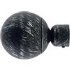 GIRASOLE HOME Terminale Palla per Asta da Tenda dal Diametro di 18-20 mm Set 2 Pezzi in Ferro (Nero e Argento)