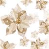 WILLBOND 36 Pezzi Fiori di Natale Poinsettia Glitter Fiori Artificiali Matrimonio Ornamenti di Albero di Natale Glitter di Capodanno(Oro, Stile Vuoto a Doppio Strato)