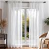 Deconovo Tende per Interni Moderne in Voile Bianco - Set di 2 Tende Trasparenti 140x260 CM, Leggere e Decorative, per Finestre e Porte Interne, Ideali per Camera da Letto e Soggiorno
