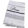 Ischia Tessile Ricami De Vivo Telo Mare Salinas Personalizzabile Nome o Iniziali - 170x90cm - Asciugamano Mare Personalizzato - Telo Spiaggia Grande Donna e Uomo - Microspugna 100% Cotone Lavabile in Lavatrice (Bianco Righe Blu)