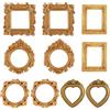 Ajcotahm 10 mini cornici vintage per foto, piccole cornici antiche per gioielli fai da te, decorazione da parete per feste, Natale, fotografie