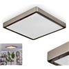 HOFSTEIN Pannello LED da soffitto Finsrud, pannello in metallo/plastica argento/bianco, lampada dal design moderno, altezza 3 cm, 20 watt, 2300 lumen, 3000 kelvin, soggiorno, camera letto, cucina