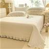 Chickwin Copriletto Trapuntato, Fiore in Rilievo Copriletti Estivi Patchwork Chic Trapuntino Microfibra Traspirante Coperta per Singolo Matrimoniale una Piazza e Mezzo (Bianco latte,150x230cm)