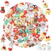 TYXHXTF 60 Pezzi Miniatura Natalizi Resina Ciondoli con Retro Piatto Mini Decorazioni Statuette Albero di Natale Pupazzo di Neve Ornamenti per Fai da Te (Aleatorio, Luminoso)