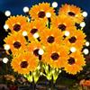VEEKAY Luci Solari da Giardino,4 Pezzi Girasole Luce Solare Esterno, Luce Solare LED Esterno,IP65 Impermeabile Lampade Solari da Giardino,per Patio,Prato