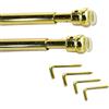 SoNiT home decor SONIT - Set 2 Bacchette per Tende Senza Forare da 40 a 60 cm, Bastoni Tenda a Vetro Estensibili con Ventose e Ganci, Fissaggio Senza Trapano, Aste Regolabili in Alluminio Finitura Oro