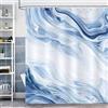 Bonhause Tenda Doccia Marmo Blu Bianco Moderna Astratto Lusso Tende per Doccia in Poliestere Impermeabile Antimuffa Lavabile Tende Bagno 180 x 180 cm con 12 Ganci