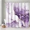 Uiiooazy Tenda Doccia Antimuffa, Tenda da Doccia 180x200cm Viola Effetto Marmo Lavanda Astratta Moderna Tende da Bagno Impermeabile Tessuto Lavabile Poliestere Tende per Vasca da Bagno con 12 Anelli