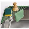 Tomorotec Scolapiatti compatto triangolare rivestito in silicone per angolo lavello, organizer pieghevole in acciaio inox da mettere sopra il lavandino e ripiano portaoggetti (verde militare)