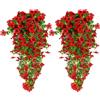 HBell 4 fiori artificiali da appendere, resistenti ai raggi UV, bouquet di fiori da appendere, piante rampicanti pendenti per parete, casa, giardino, cortile, patio, matrimoni, decorazione per interni