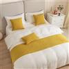 Morbuy Runner Letto Matrimoniale, Jacquard Corridore Letto, Morbido Confortevole Sciarpa e Federa da Letto, Modern Alberghi Scarf Runner Decorazione (Curcuma,45x180 cm (corridori da Letto))