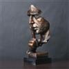 PBFELY Statua astratta di arte moderna Silenzio è una scultura di figura dorata Scultura in bronzo in resina Statua astratta retrò per ufficio soggiorno arte ornamento scultura carattere