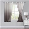 XWZO - Tende in voile con occhielli, set da 2, tende ombre con sfumature di colore, per camera da letto e soggiorno, con anelli e ferma-pieghe, H145xL140cm, colore marrone caffè