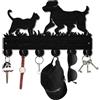 CREATCABIN Portachiavi Gatto Nero per Portachiavi Da Parete per Cani Ganci per Chiavi A Parete Portachiavi Legno 6 Gancio Organizzatore per Chiavi Scaffale per Decorazioni Parete 30x20cm