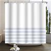 SDOTPMT 120x180cm Bohemian Retro Chic Style Tenda da doccia Moderna Minimalismo Blu Tenda da bagno a strisce Campagna Agriturismo Classico Estetico Tenda da bagno con ganci