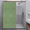 Momooda Tenda Doccia Impermeabile Pieghevole con Ganci, Magnetica Antispruzzo, Tenda da Doccia in Lino Antimuffa Resistente, Verde, 120x200cm