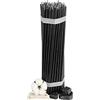 Diveevo Candele di cera d'api, colore nero, 100 pezzi, L 29,5 cm, ø 8,5 mm, durata 150 min; naturale, antigoccia, senza fumo, chiesa sottile, qualità n°30
