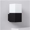maolo Applique da Parete Cubo E27 in Alluminio Bianco o Nero Design Moderno IP44 per Esterni e Interni Sale Soggiorno Cucina Camera da Letto (Nero)