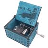 Youtang Frozen Music Box 18 Note manovella Carillon in Legno Intagliato, Play Let it Go, Legno, Blue, Blu
