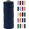 POPOYU Cordoncino macramè da 2 mm, 100 m, in cotone naturale, colore blu navy, senza sostanze chimiche, per lavori fai da te, macramè, confezioni regalo, decorazioni natalizie per matrimoni