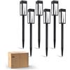 Philips Set di 6 luci solari per vialetti, illuminazione paesaggistica, giardino, LED, vetro e metallo, 3000 K, bianco caldo, impermeabile, per decorazione di cortile, vialetto, terrazzo, driveway