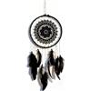 HERCHR Acchiappasogni nero, acchiappasogni con perline e piume, per decorazione della camera da letto, casa, auto, diametro 20,5 cm
