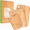 Oliver's Kitchen Set di 3 Taglieri da Cucina in Legno Oliver's Kitchen - Un Tagliere in Legno per Ogni Dimensione e Occasione - 3 Taglieri in Legno di Bambù Biologico - Facili da Pulire, 100% Naturali e Durevoli