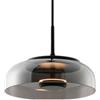 S-Cevada Lampada a Sospensione LED Moderna 12W con 3 Temperature di Colore, Lampada a Sospensione in Vetro con Dettagli Metallici per Isola Cucina, Sala da Pranzo (Grigio Fumo)
