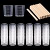 wordmouk 60 pacco 30ml bicchiere di miscelazione di plastica misurini laureato tazze con 50 confezioni bastoni agitazione legno kit miscelazione di plastica per mescolare la resina epossidica vernice macchia